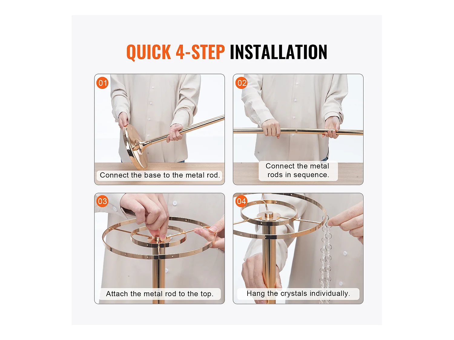 Supports de Fleurs de Mariage SucceBuy, en Cristal, Lot de 2 de 90 cm de Haut Centres de Table Luxueux