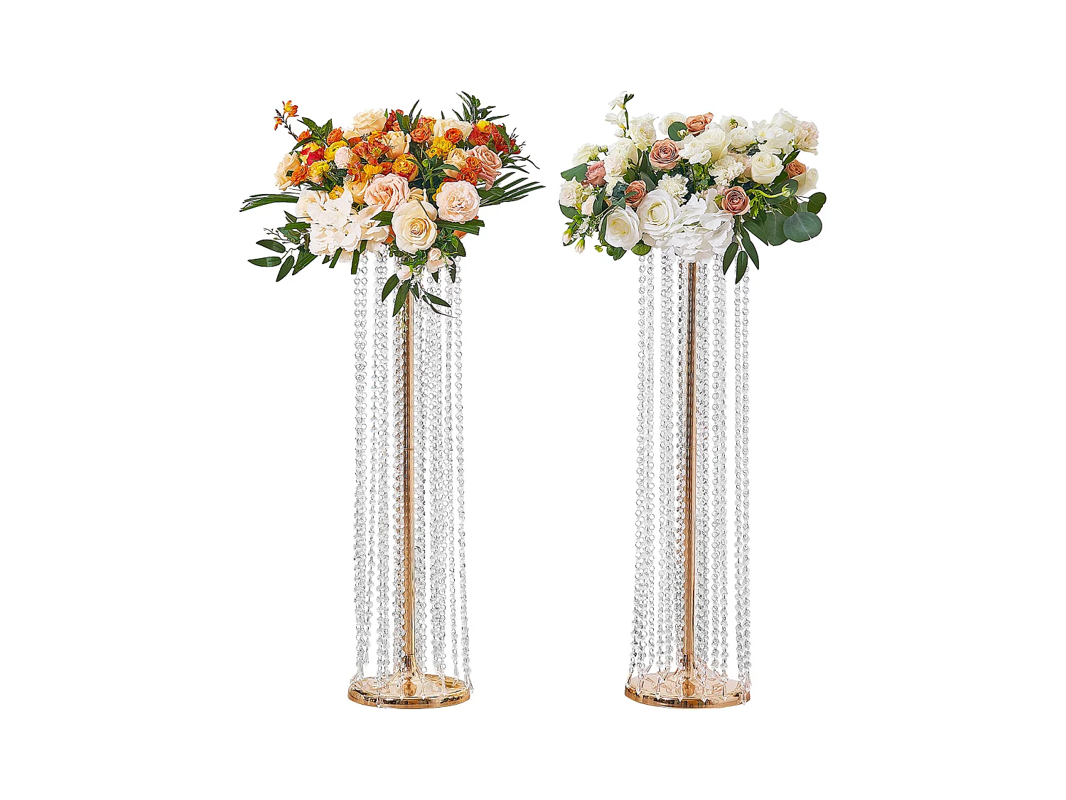 Supports de Fleurs de Mariage SucceBuy, en Cristal, Lot de 2 de 90 cm de Haut Centres de Table Luxueux