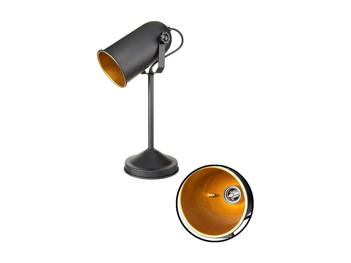 Lampada da tavolo orientabile metallo nero Tokyo MDL3636