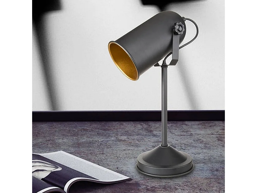 Lampada da tavolo orientabile metallo nero Tokyo MDL3636