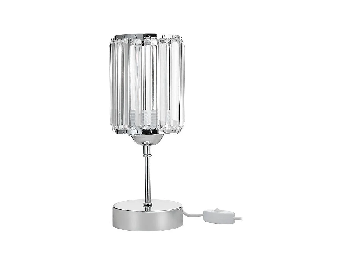 Lampada da tavolo cromata e paralume effetto cristallo Alis MNG7079