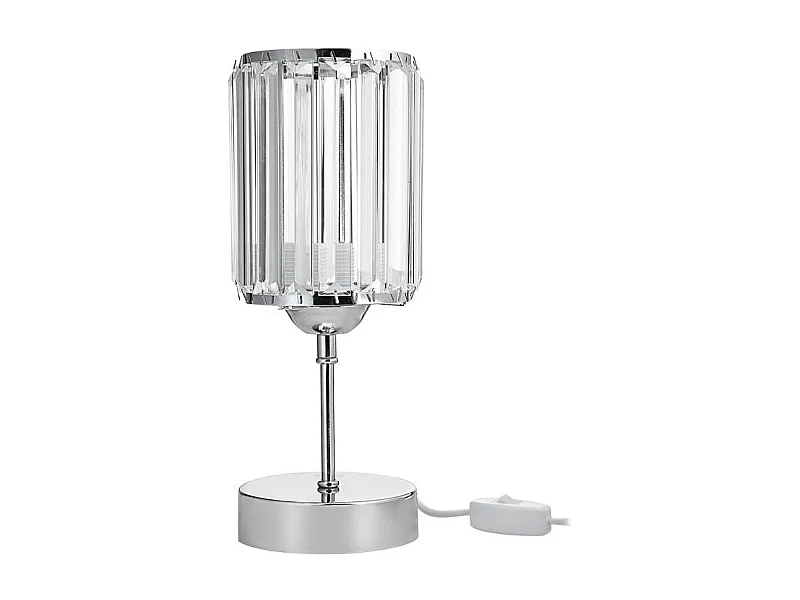 Lampada da tavolo cromata e paralume effetto cristallo Alis MNG7079