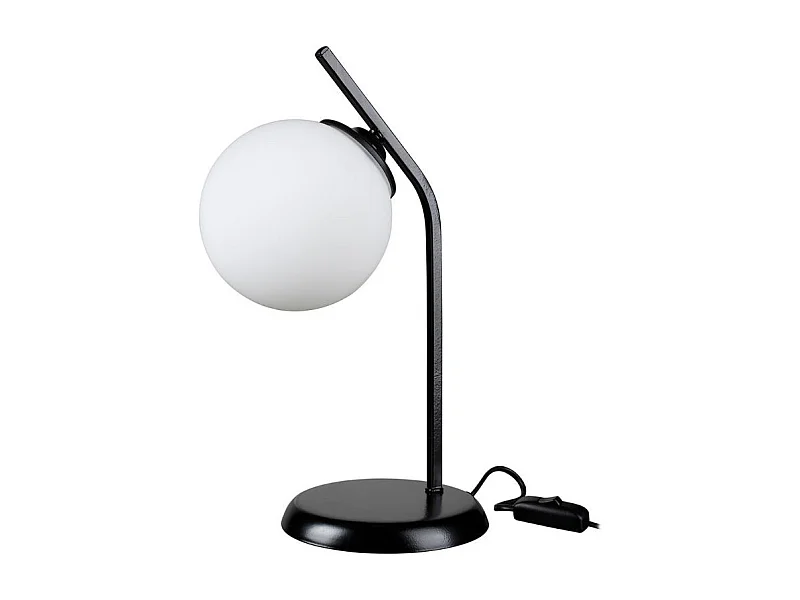 Lampada da tavolo metallo nero e paralume a sfera in vetro Toren ASZ1675