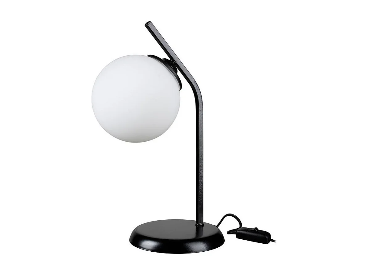 Lampada da tavolo metallo nero e paralume a sfera in vetro Toren ASZ1675