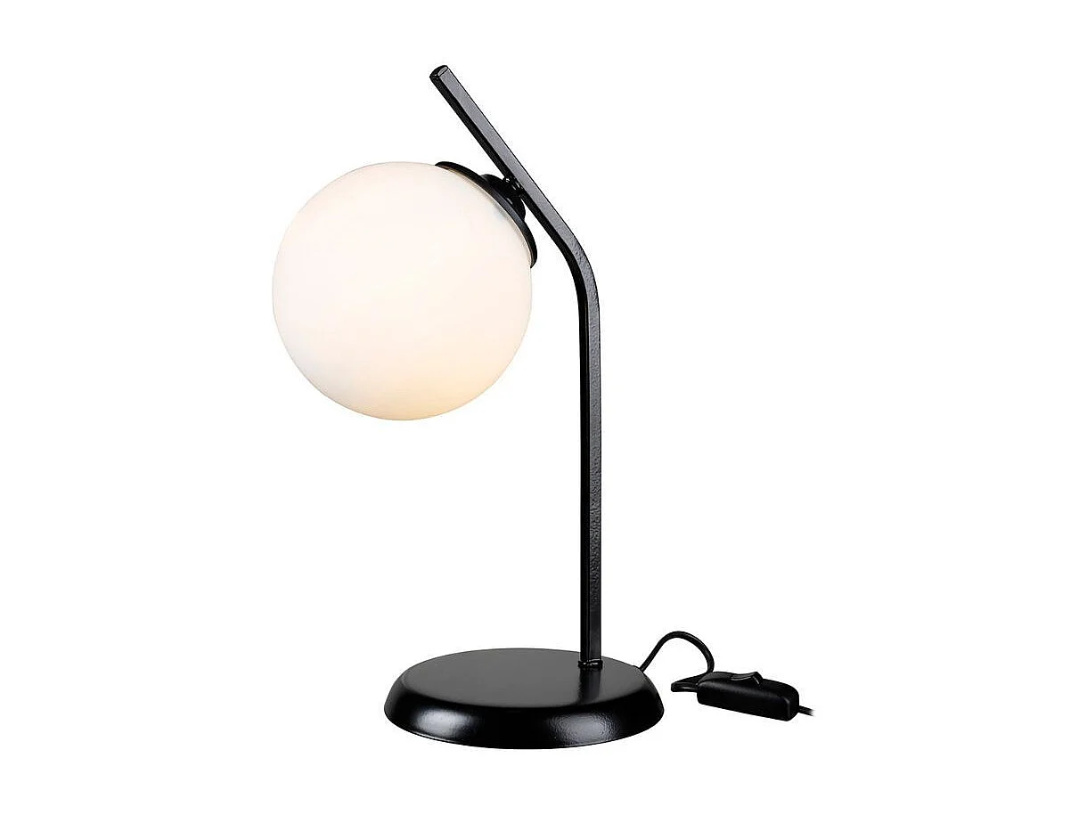 Lampada da tavolo metallo nero e paralume a sfera in vetro Toren ASZ1675