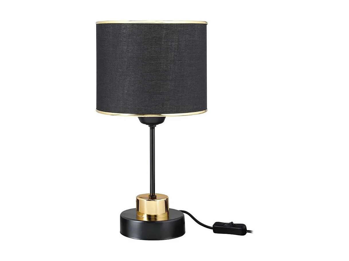 Lampada da tavolo metallo e paralume tessuto nero Arden ASZ1633