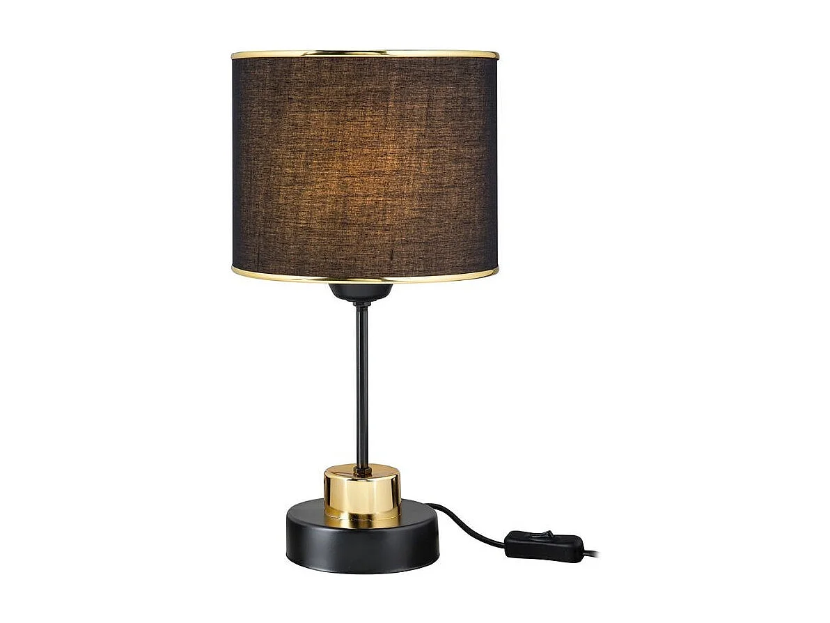 Lampada da tavolo metallo e paralume tessuto nero Arden ASZ1633