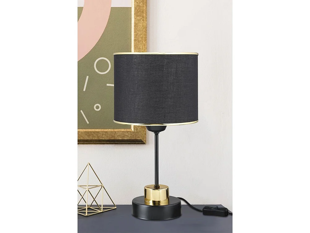 Lampada da tavolo metallo e paralume nero Arden ASZ1633