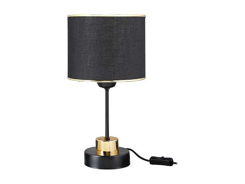 Lampada da tavolo metallo e paralume tessuto nero Arden ASZ1633