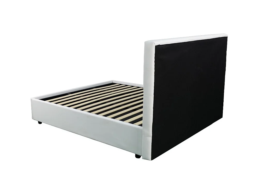 Letto singolo con contenitore Ascoli 102x210x110H ecopelle colore bianco