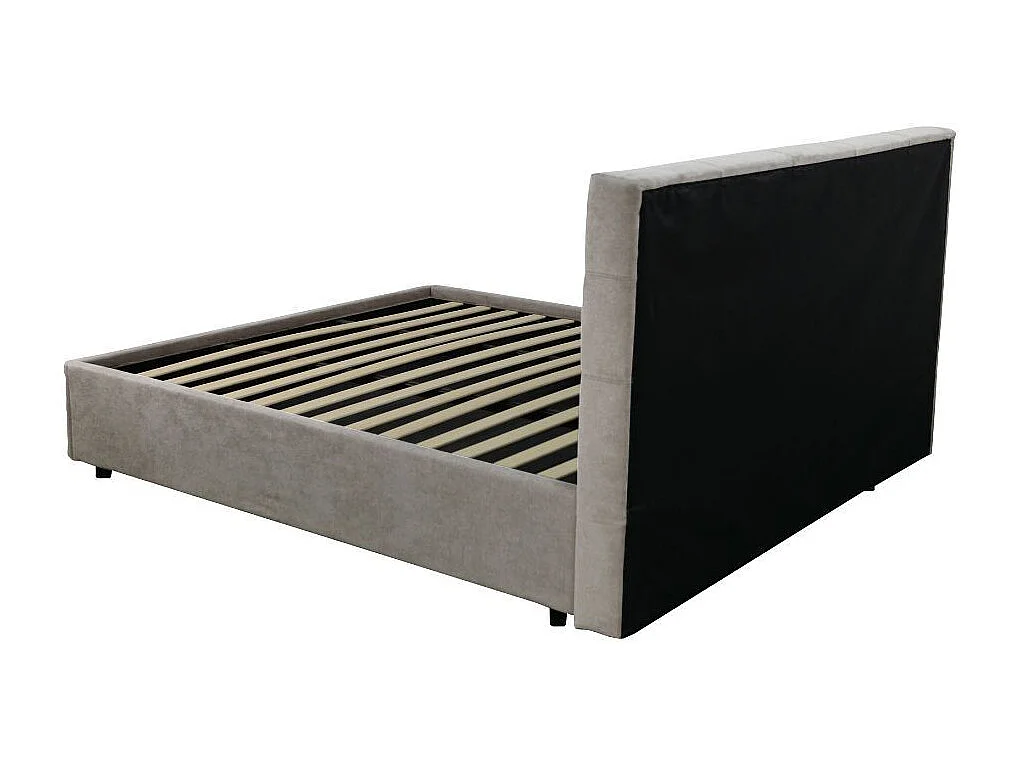 Letto singolo con contenitore Ascoli 102x210x124H tessuto Enjoy tortora