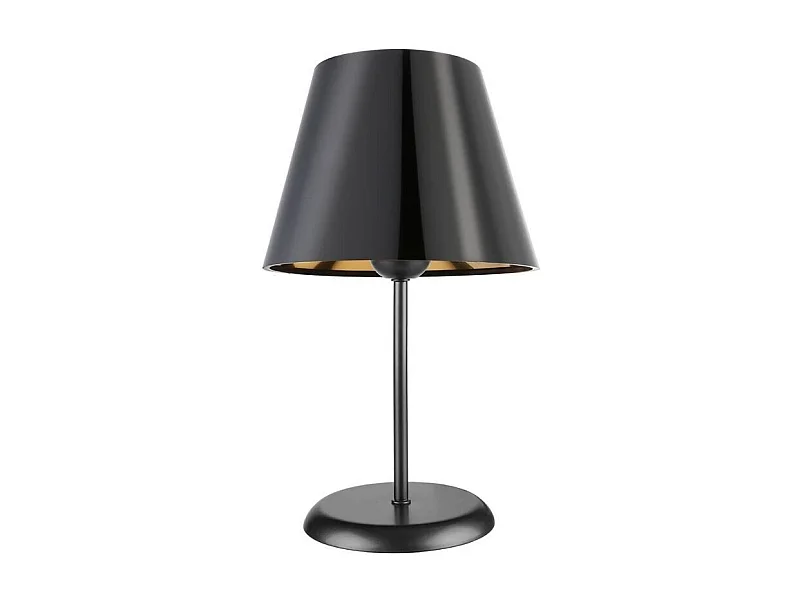 Lampada da tavolo in metallo e paralume tessuto nero Verda ASZ1212