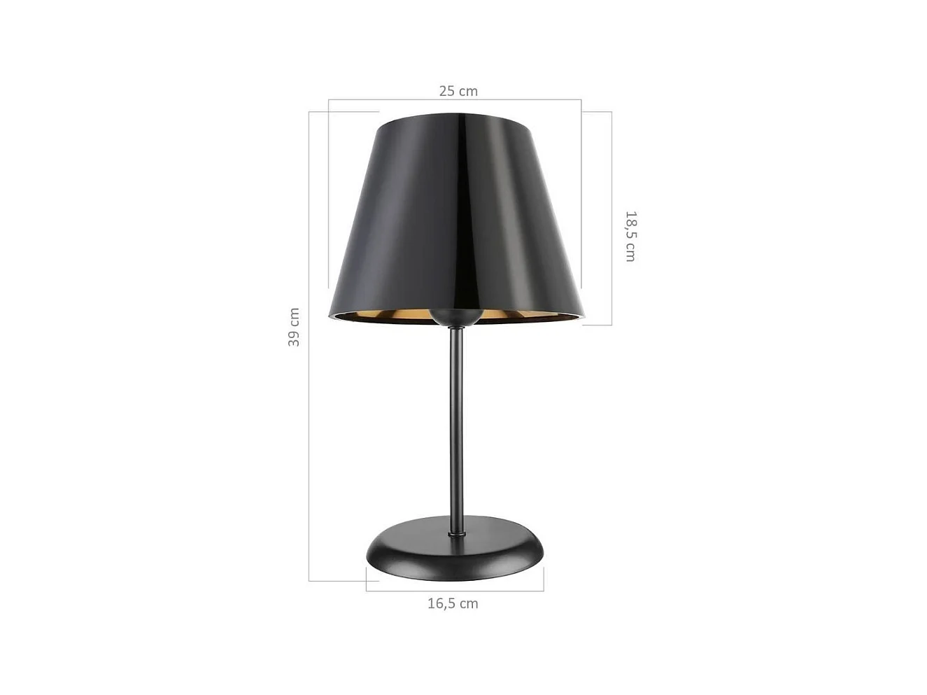 Lampada da tavolo in metallo e paralume tessuto nero Verda ASZ1212