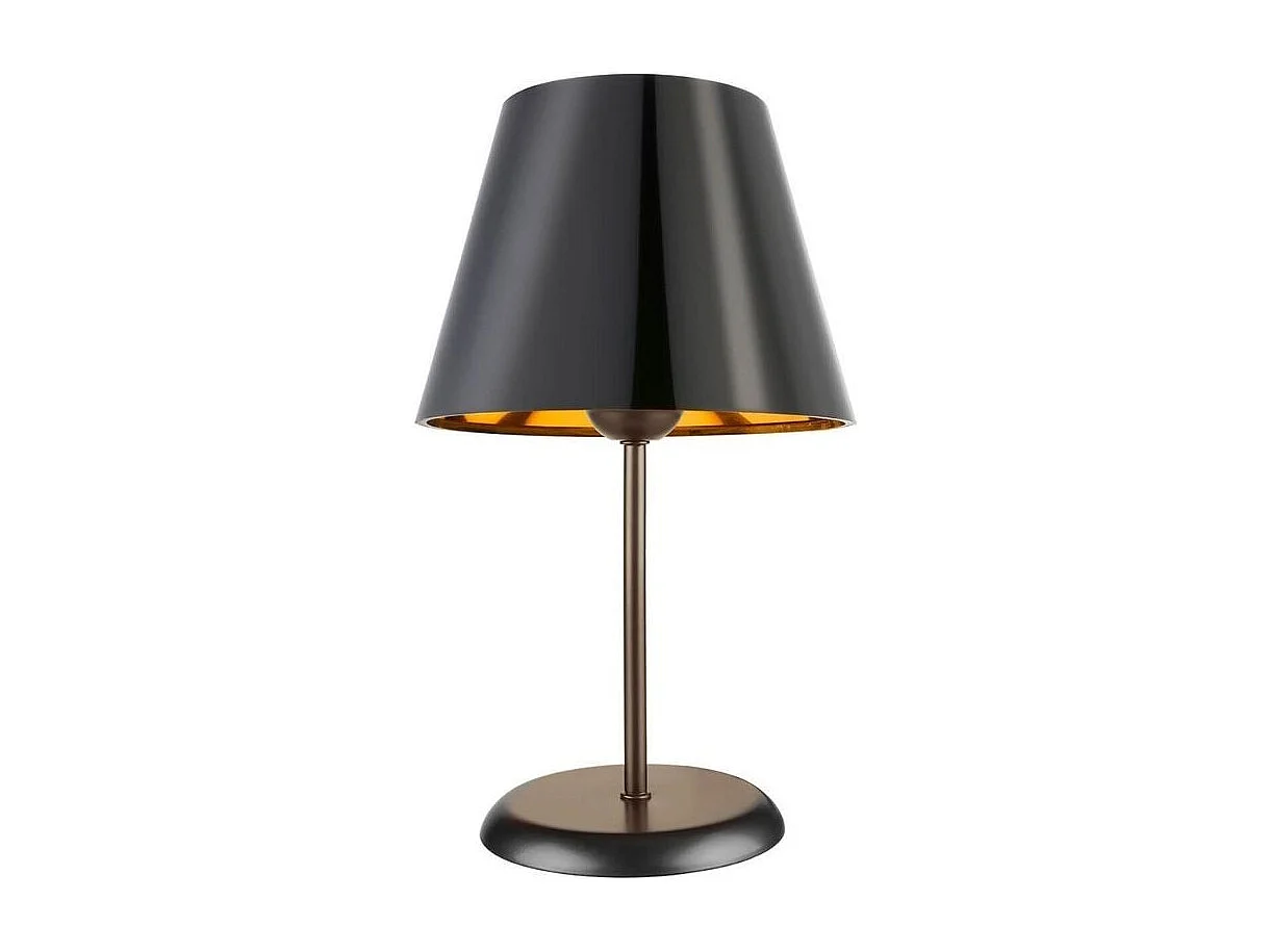 Lampada da tavolo in metallo e paralume tessuto nero Verda ASZ1212