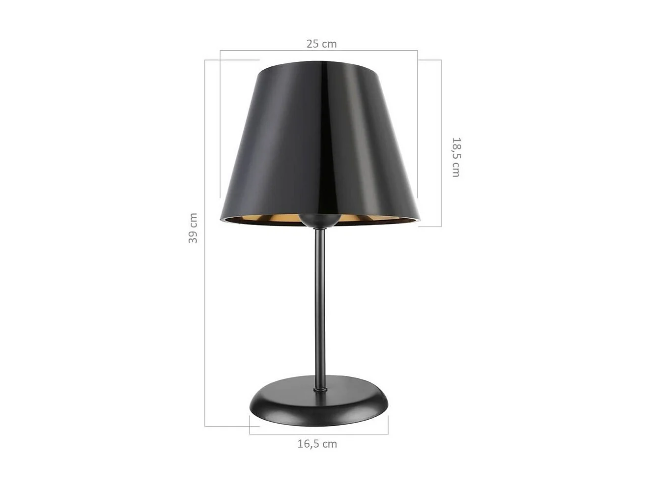 Lampada da tavolo in metallo e paralume nero Verda ASZ1212