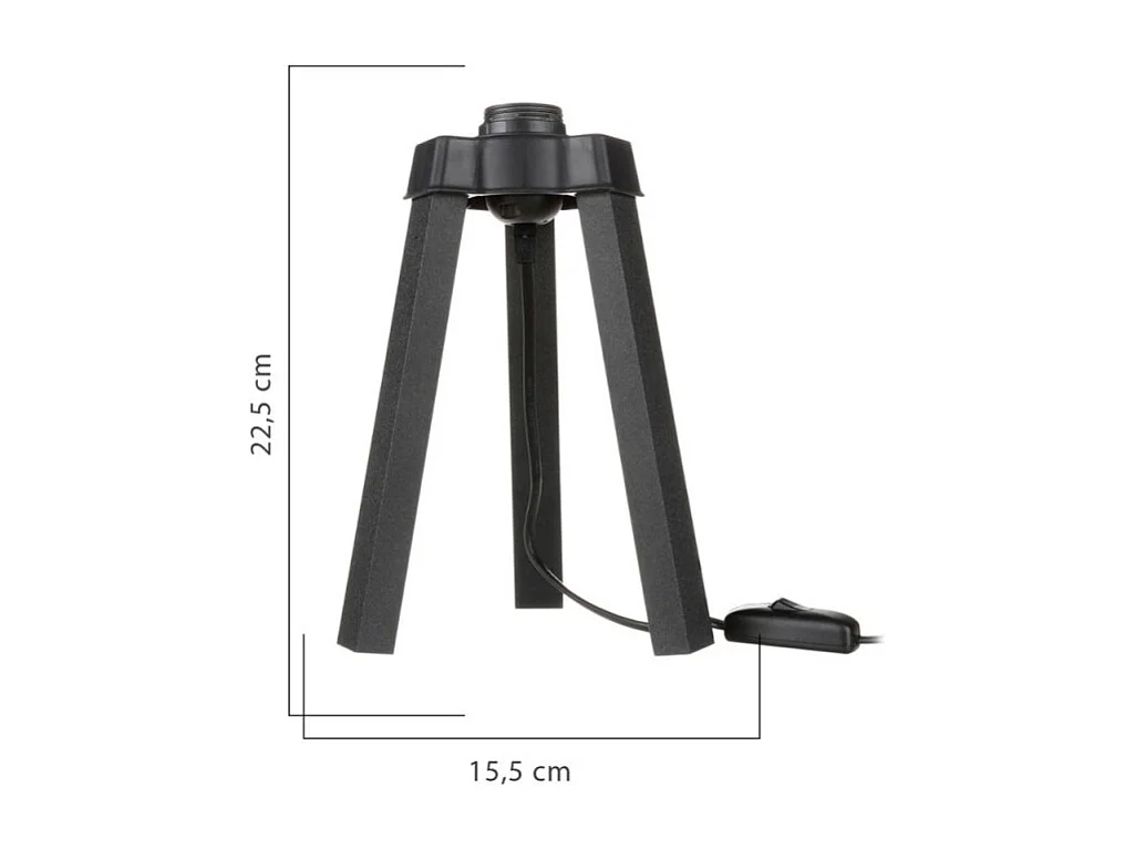 Lampada da tavolo treppiede legno colore nero Piko MDL4769 22.5H