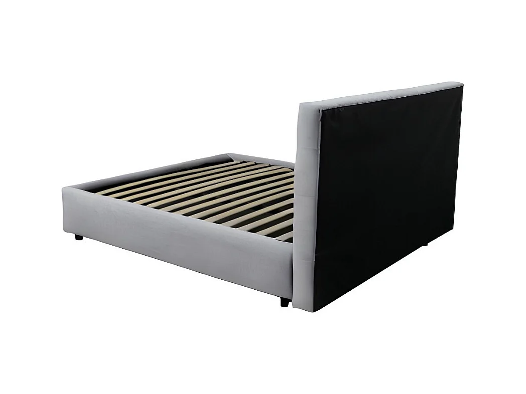 Letto una piazza e mezza con contenitore Ascoli 142x210x110H tessuto Enjoy colore grigio