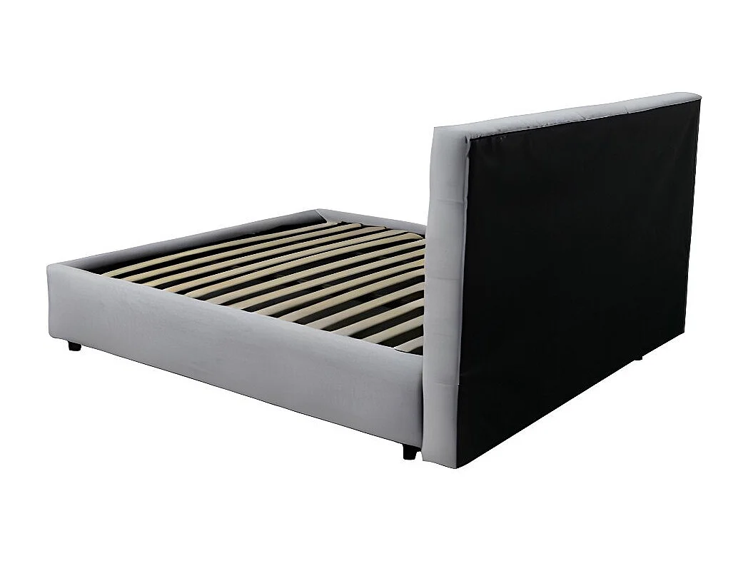 Letto una piazza e mezza con contenitore Ascoli 142x210x110H tessuto Enjoy colore grigio