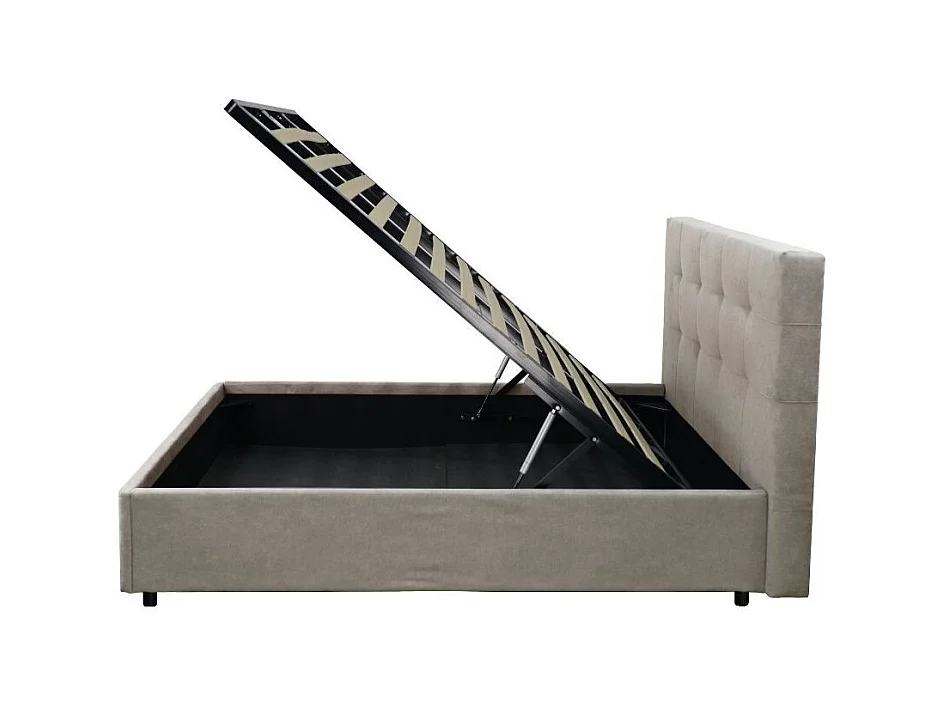 Letto Matrimoniale contenitore Ascoli 182x210x110H tessuto Enjoy tortora