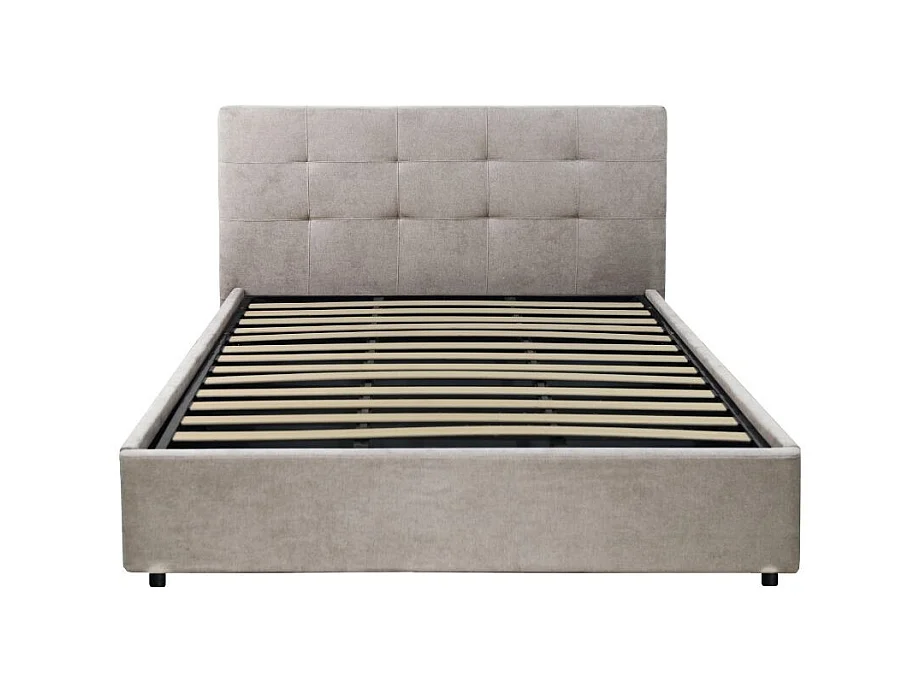 Letto Matrimoniale contenitore Ascoli 182x210x110H tessuto Enjoy tortora