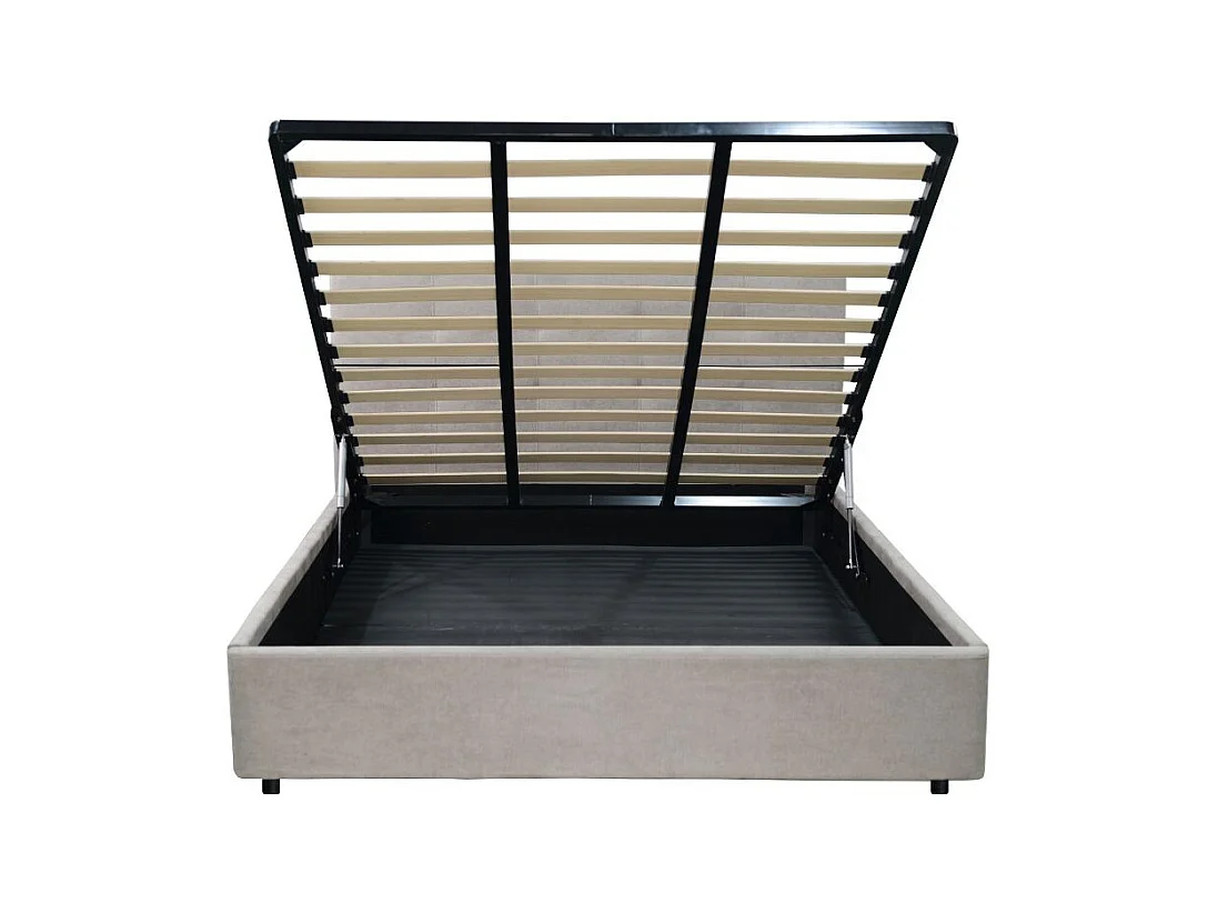 Letto Matrimoniale contenitore Ascoli 182x210x110H tessuto Enjoy tortora