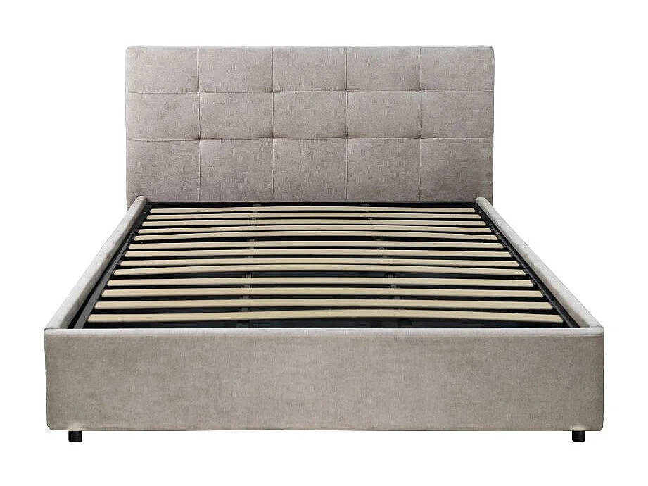 Letto Matrimoniale contenitore Ascoli 182x210x110H tessuto Enjoy tortora