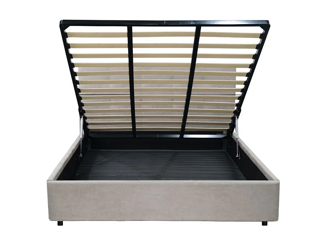 Letto Matrimoniale contenitore Ascoli 182x210x110H tessuto Enjoy tortora