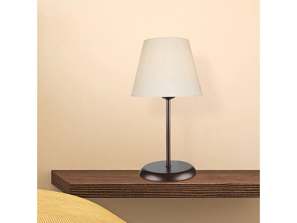 Lampada da tavolo in metallo e paralume tessuto Elva ASZ1050