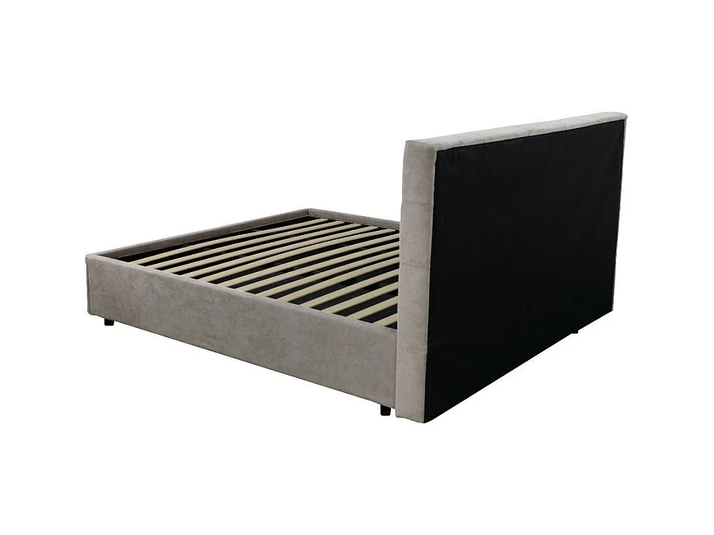 Letto una piazza e mezza con contenitore Ascoli 142x210x110H tessuto Enjoy colore tortora