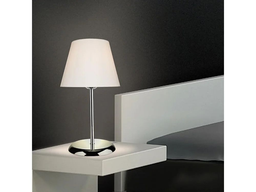 Lampada da tavolo in metallo e paralume tessuto Elva ASZ1047