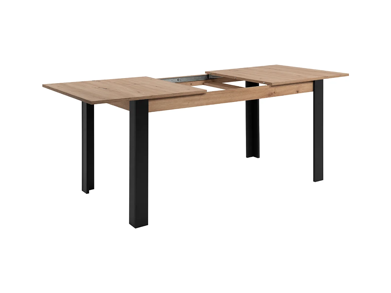 Tavolo allungabile Tolosa80B piano rovere e gambe nere – 150x80x75H