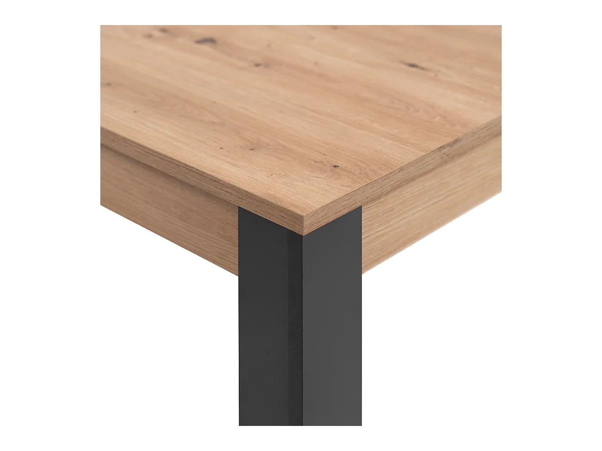 Tavolo allungabile Tolosa80B piano rovere e gambe nere – 150x80x75H