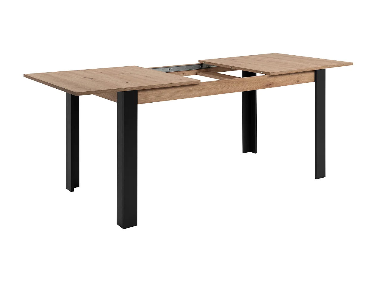 Tavolo allungabile Tolosa80B piano rovere e gambe nere 150x80x75H