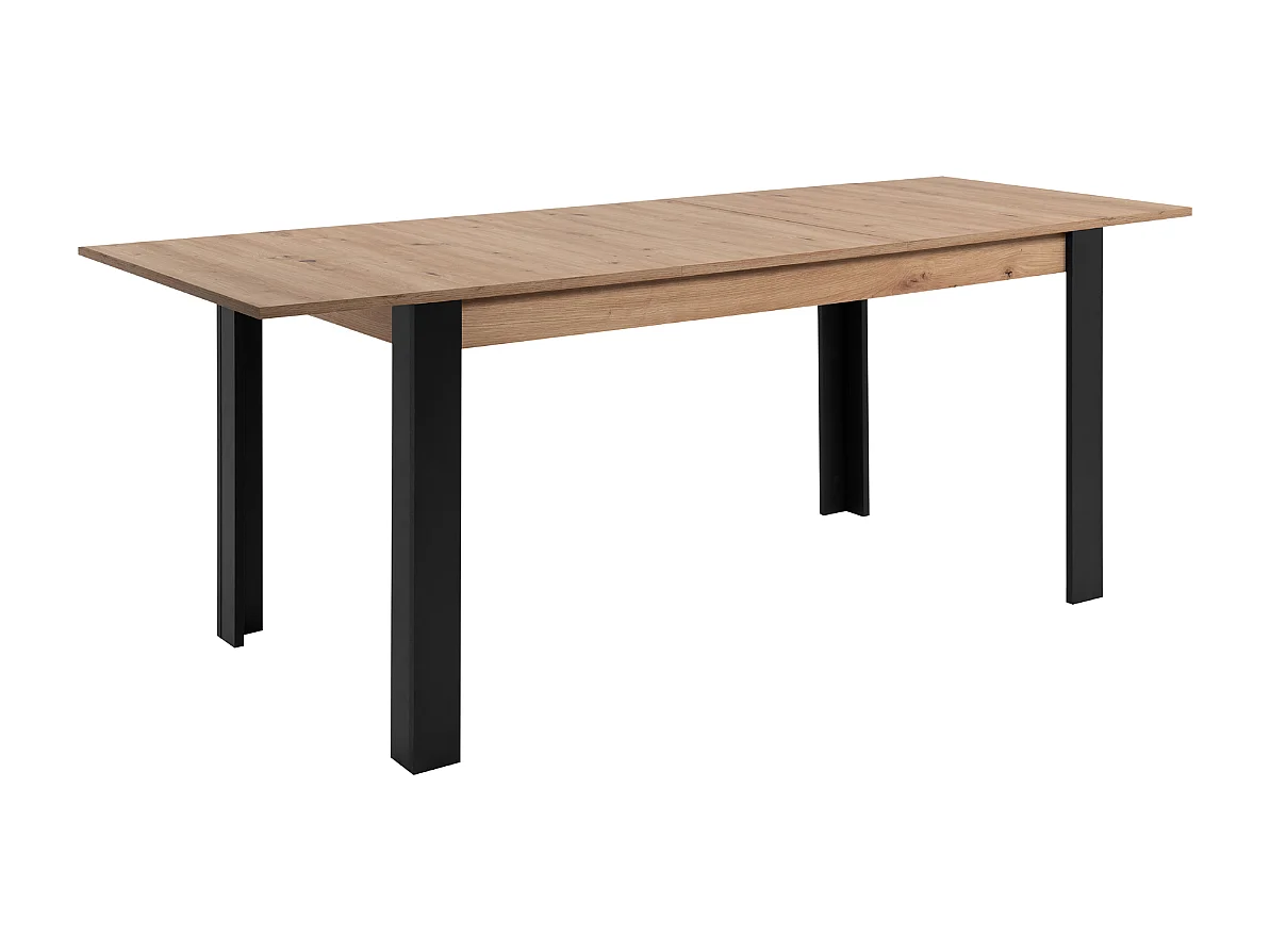 Tavolo allungabile Tolosa80B piano rovere e gambe nere 150x80x75H