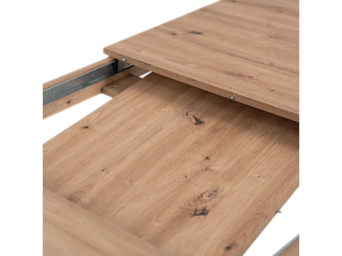 Ausziehbarer Esstisch von 150 bis 200 cm, Dekor Artisan-Eiche und Schwarz – TOLOSA