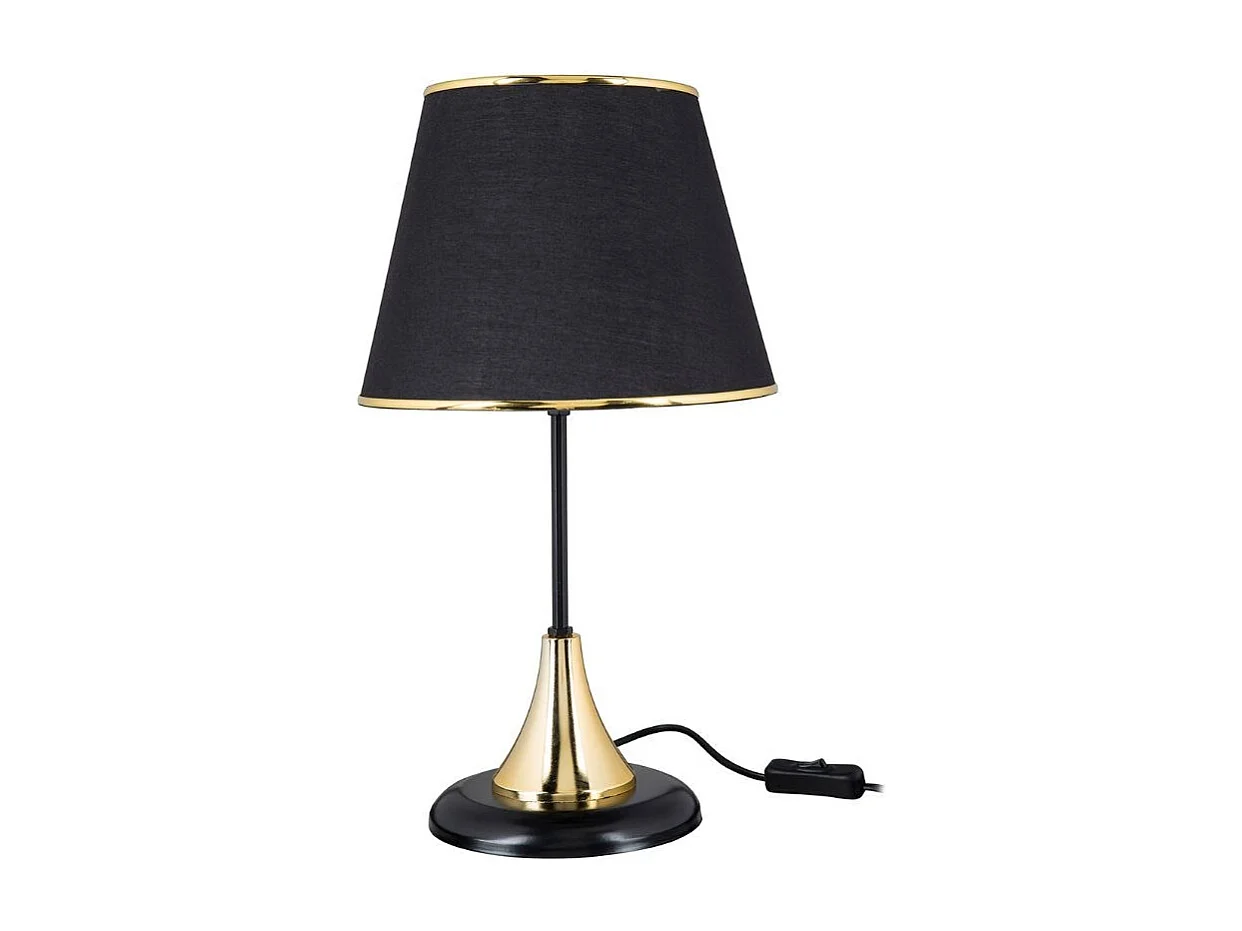 Lampada da tavolo metallo e paralume tessuto nero Aden ASZ1632