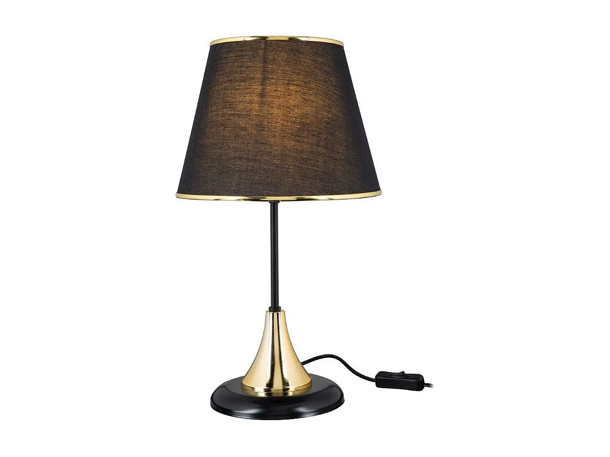 Lampada da tavolo metallo e paralume tessuto nero Aden ASZ1632