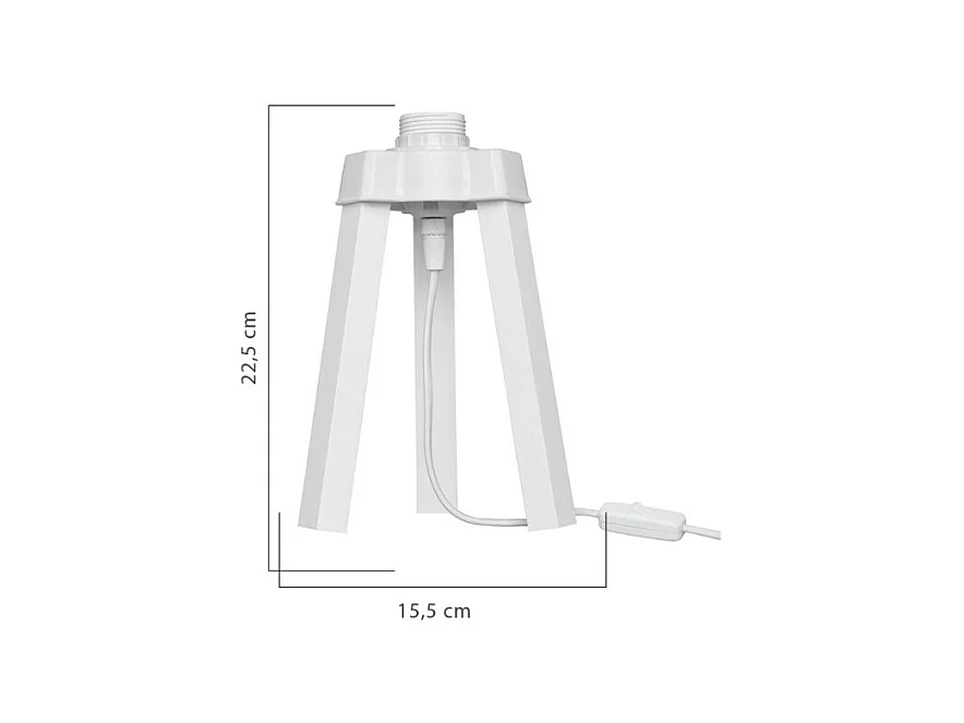 Lampada da tavolo treppiede legno colore bianco Piko MDL4768 22.5H