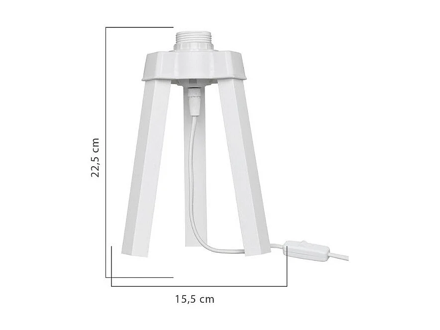 Lampada da tavolo treppiede legno colore bianco Piko MDL4768 22.5H