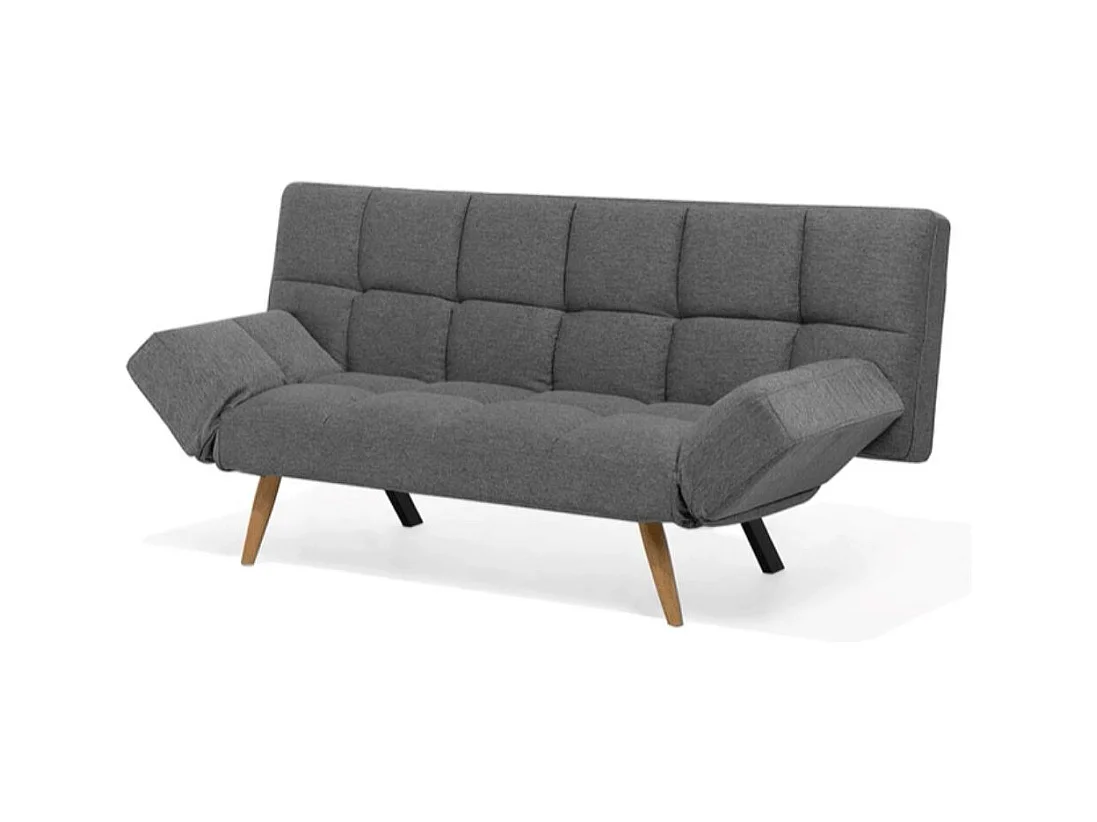 Divano con funzione letto e braccioli reclinabili Dube 181x81x86h colore grigio