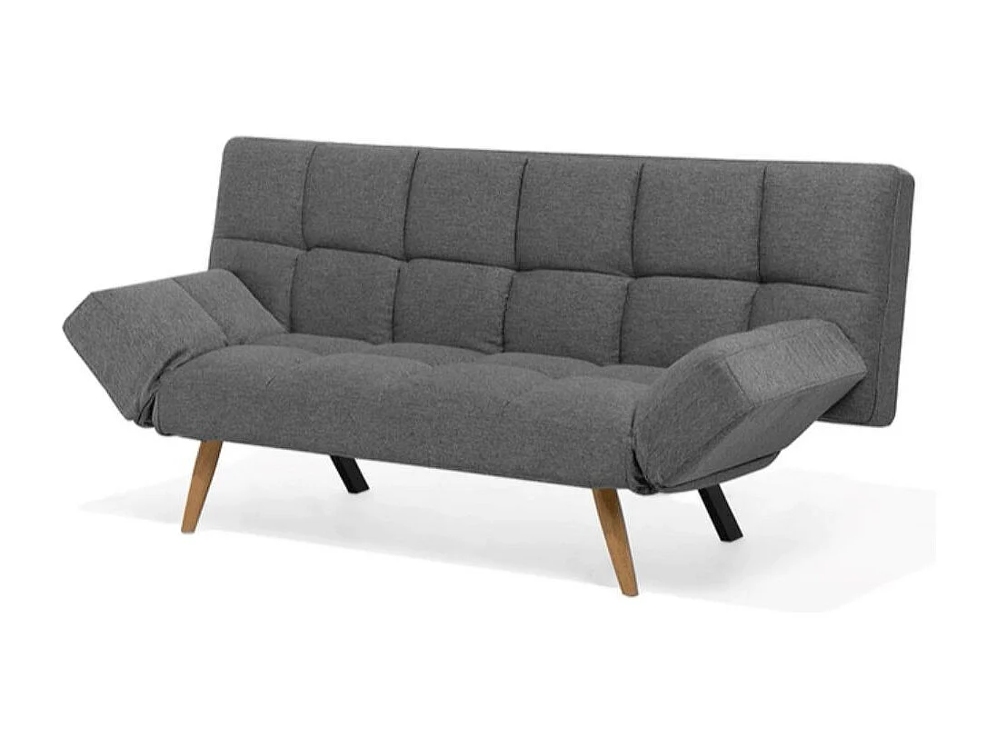 Divano con funzione letto e braccioli reclinabili Dube 181x81x86h colore grigio