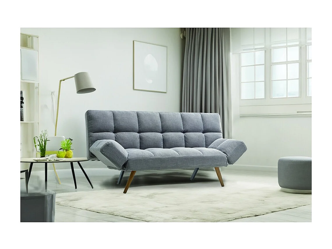Divano con funzione letto e braccioli reclinabili Dube 181x81x86h colore grigio