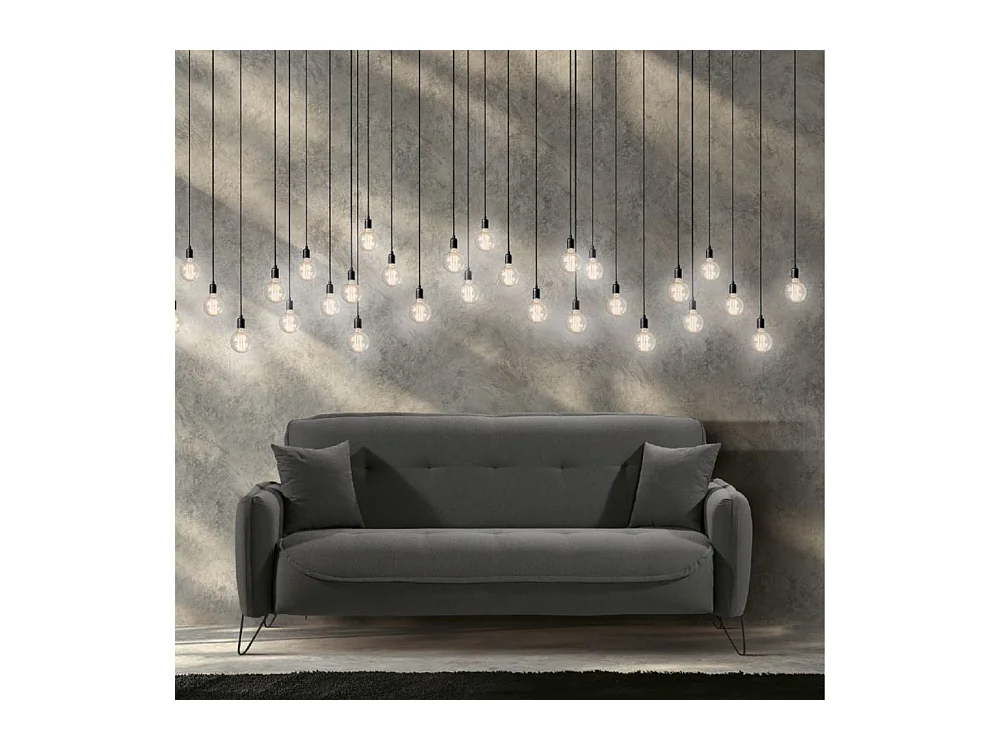 Divano 3 posti Crown 215x94x98h cm colore grigio