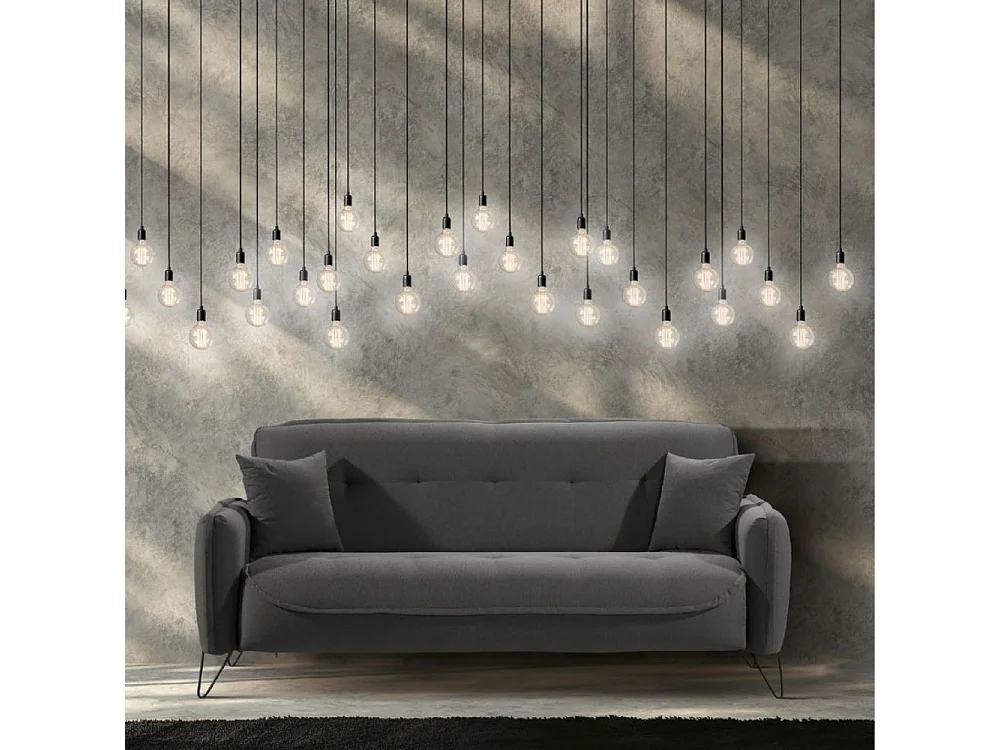 Divano 3 posti Crown 215x94x98h cm colore grigio