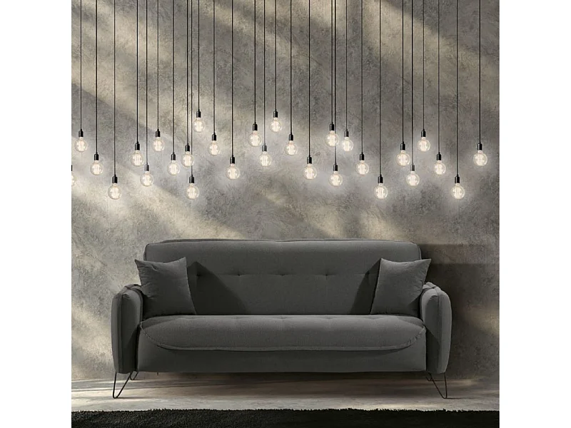 Divano 3 posti Crown 215x94x98h cm colore grigio