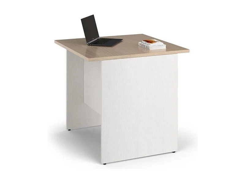 Scrivania per ufficio 80x80x74H olmo e bianco frassinato Ibisco – Made in Italy