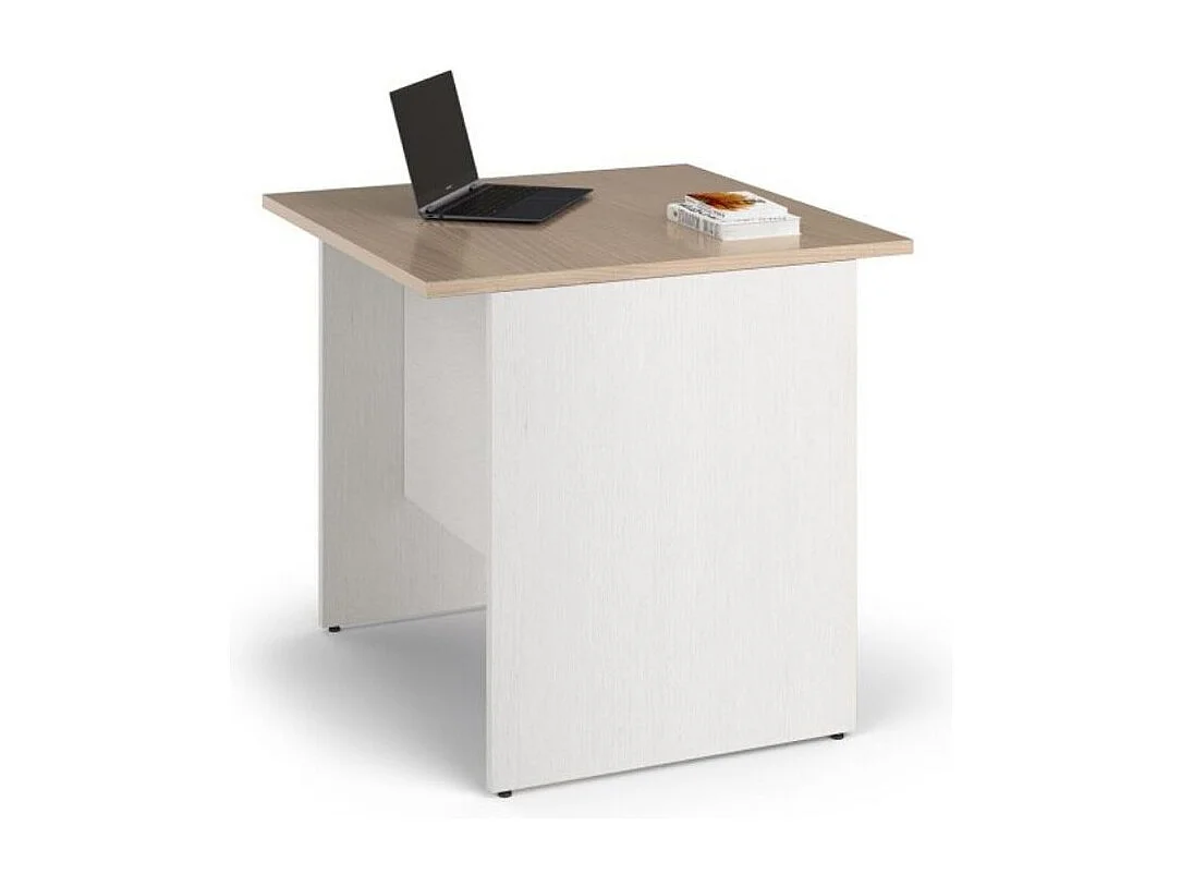 Scrivania per ufficio 80x80x74H olmo e bianco frassinato Ibisco – Made in Italy