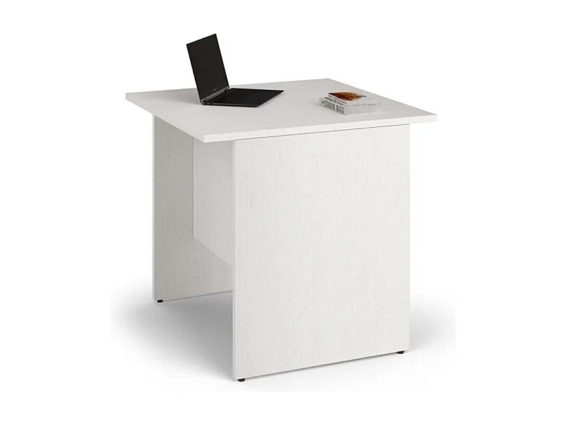 Scrivania per ufficio 80x80x74H bianco frassinato e bianco frassinato Ibisco – Made in Italy