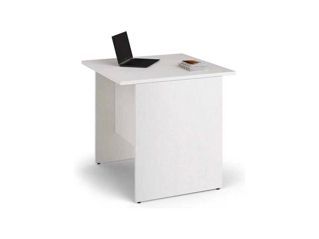 Scrivania per ufficio 80x80x74H bianco frassinato e bianco frassinato Ibisco – Made in Italy