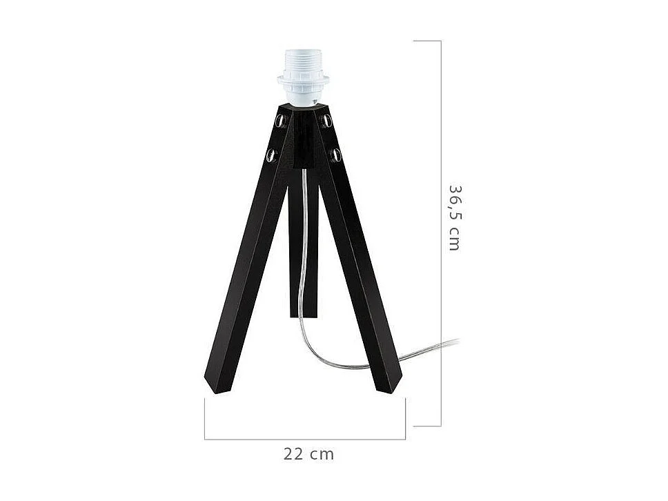 Lampada da tavolo treppiede legno nero Deco MDL3042